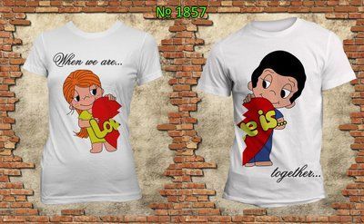 Парні футболки "Love is" білі 15384048112 фото