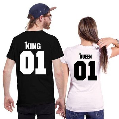 Парні футболки "King&Queen 01" чорна та біла 1117934299 фото